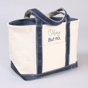 Waxed tote bag - Falsterbo Ocean - front