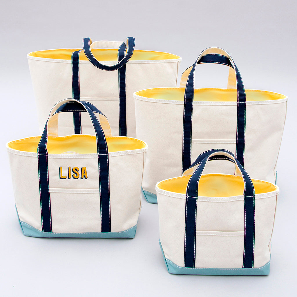 Canvas Boat Tote Bag with Monogram {Yellow}